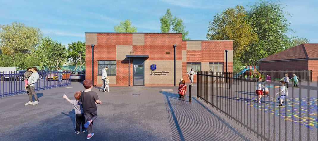 CGI render of new SEN block at St Margaret Clitherow RC Primary School